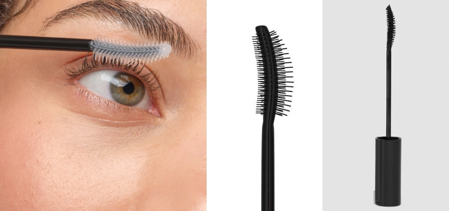 Curved Mascara Wand Usage Steps