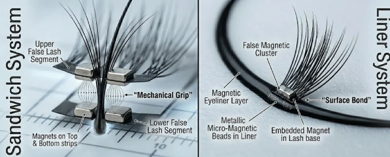 Dual Magnetic Lashes vs Magnetic Eyeliner Lashes