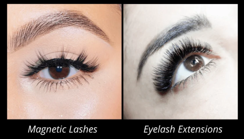 magnetic lashes and eyelash extensions