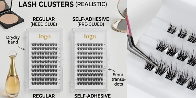 Regular vs Self Adhesive Lash Clusters