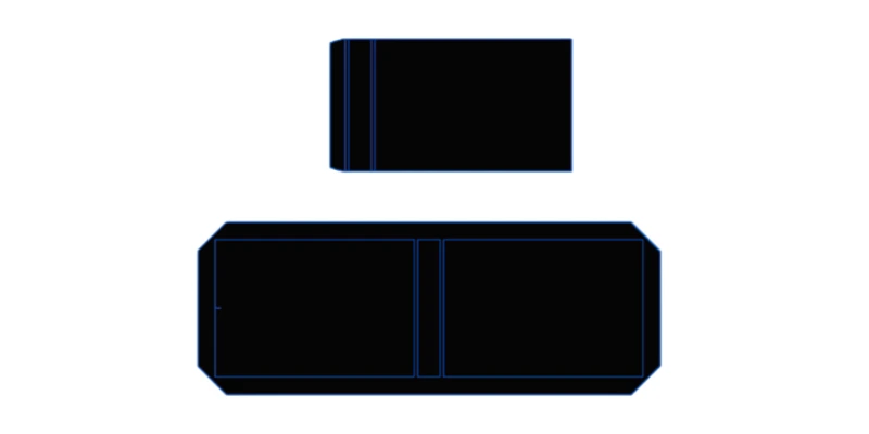 draw and export the lash packaging dieline