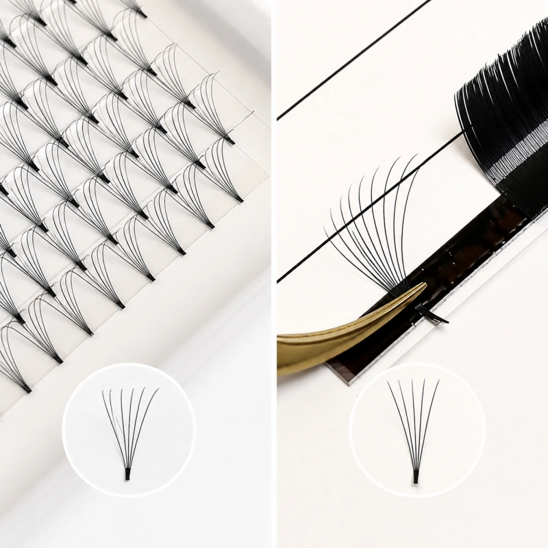 premade vs easy fan lashes