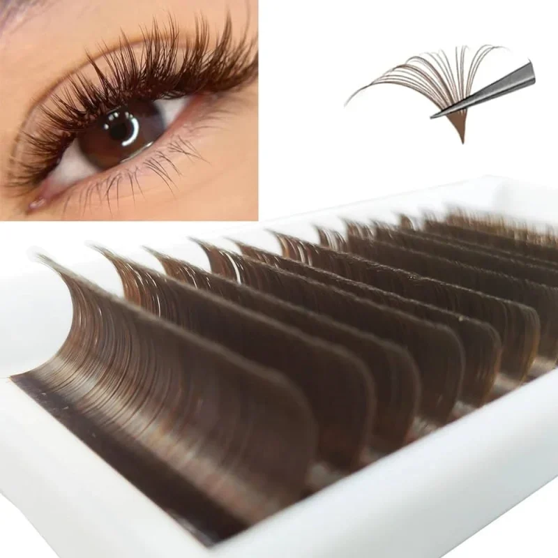 Brown Lash Extensions Easy Fan