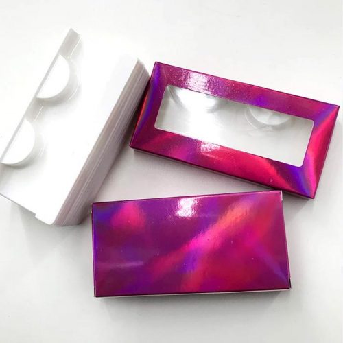 Dark Raspberry holographic paper lash packaging