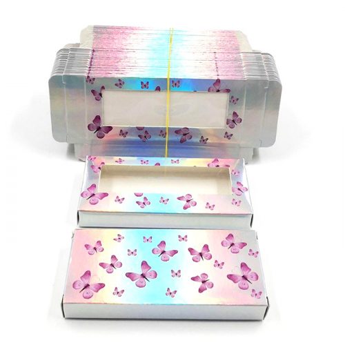 butterfly holographic paper lash packaging