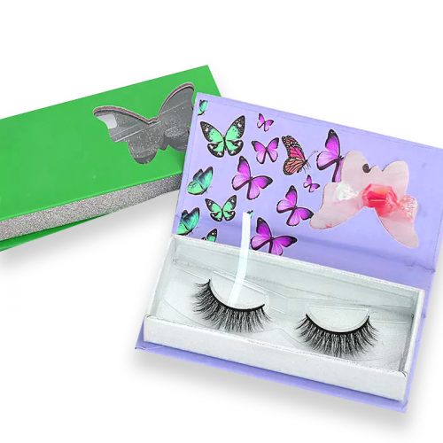 butterfly magnetic eyelash packaging with butterfly cutout window