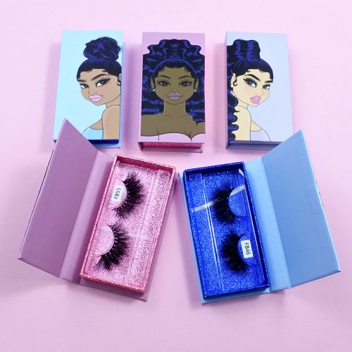 cartoon glitter magnetic lash box packaging