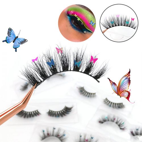 fake lashes with butterflies