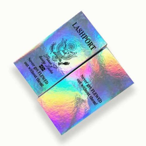 holographic passport lash packaging