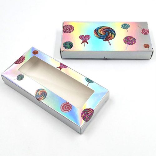 lollipop holographic paper lash packaging
