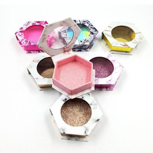 marble pentagon eyelash packaging