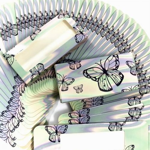 paper holographic lash packaging with butterfly