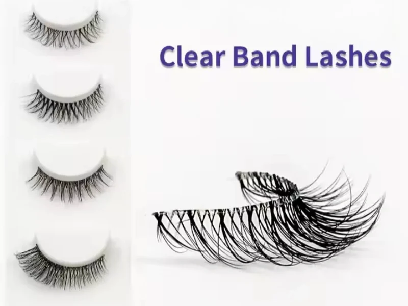 plant fiber clear band lashes