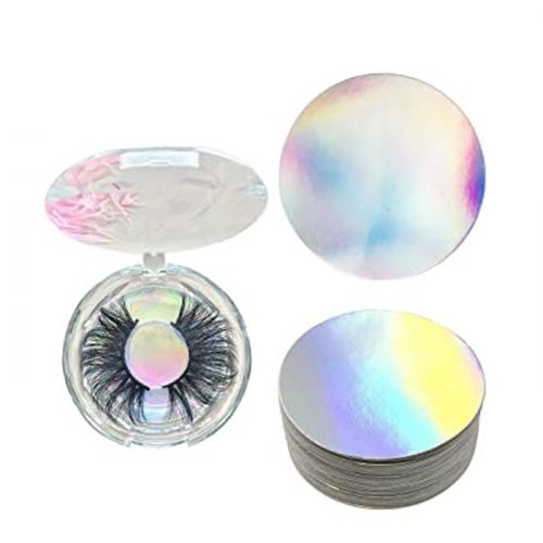 round holographic background for round acrylic lash case