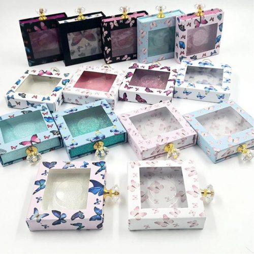 square drawer lash box with butterfly